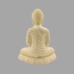 4.2 Inch Pearl Color Samadhi Buddha Statue - Fiber Plastic