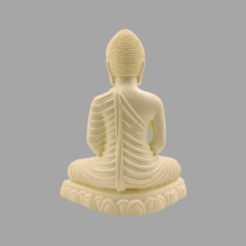 4.2 Inch Pearl Color Samadhi Buddha Statue - Fiber Plastic