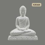 4.8 Inch White Samadhi Buddha Statue - Fiber Plastic