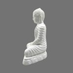 4.8 Inch White Samadhi Buddha Statue - Fiber Plastic
