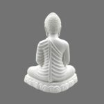 4.8 Inch White Samadhi Buddha Statue - Fiber Plastic