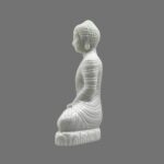 3 Inch White Color Small Samadhi Buddha Statue - Plastic