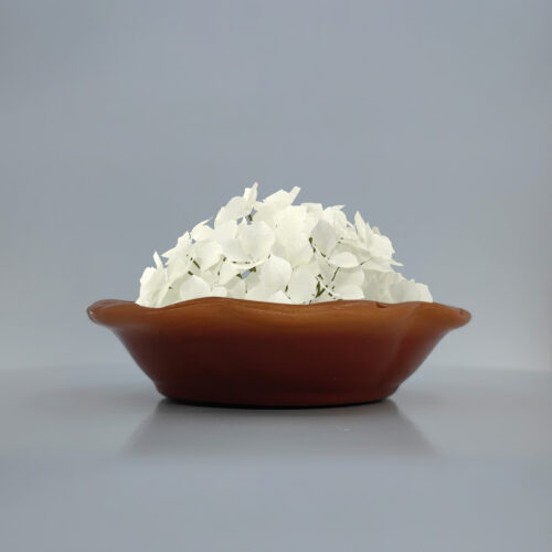 Polished Natural Clay Flower Tray (1" x 4.5") for Buddha Statues (Lotus Flower Shaped)