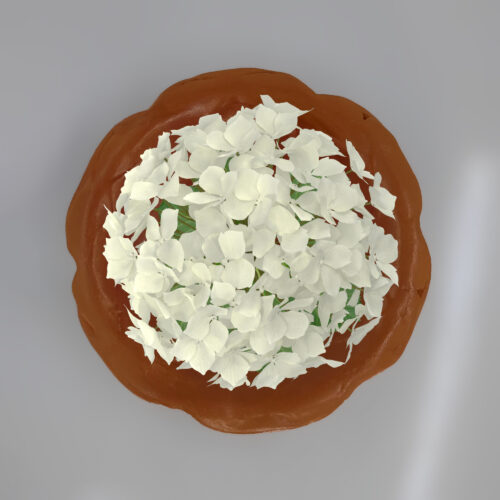 Polished Natural Clay Flower Tray (1" x 4.5") for Buddha Statues (Lotus Flower Shaped)