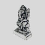 4.5 Inch Black & Gray Ganesh Statue with Book - God of Knowledge & Success
