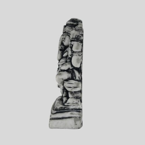 4.5 Inch Black & Gray Ganesh Statue with Book - God of Knowledge & Success
