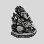Small Ganesh Statue 2.8 Inch Black & Gray Granite  - God of Knowledge & Success