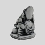 Small Ganesh Statue 2.8 Inch Black & Gray Granite  - God of Knowledge & Success