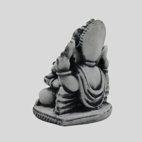 Small Ganesh Statue 2.8 Inch Black & Gray Granite  - God of Knowledge & Success