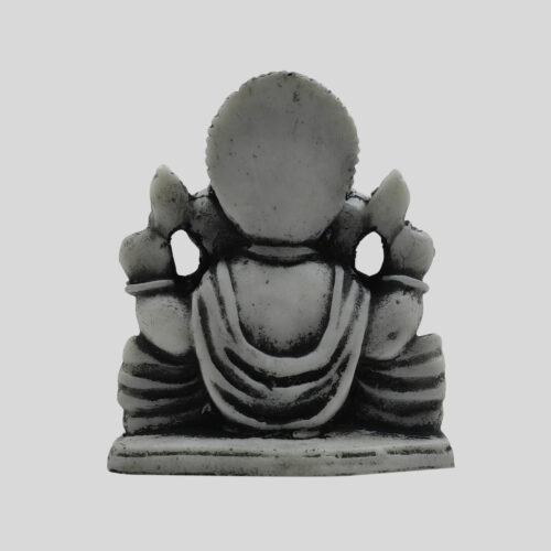 Small Ganesh Statue 2.8 Inch Black & Gray Granite  - God of Knowledge & Success