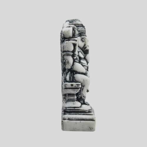Granite Ganesh Statue with Book 4.7 Inch Black & Gray  - God of Knowledge & Success