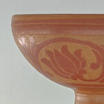 Engraved Natural Clay Flower Cup (3.4" x 4.6") for Buddha Statues & Decorations