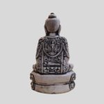 Delicately Carved Buddha Statue (5.2 inches) Black & Grey Myanmar Cultural Style