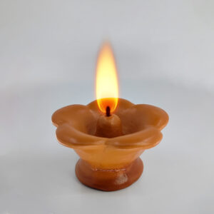 Polished Natural Clay Lotus Flower Oil Lamp (2" x 3.5")