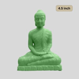 Resin Lord Buddha Statue 4.5inch Light Green Color - Car, Van Dashboard & Religious Purposes and Gifting