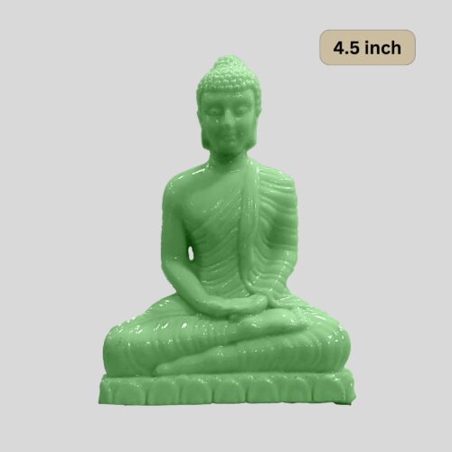 Resin Lord Buddha Statue 4.5inch Light Green Color - Car, Van Dashboard & Religious Purposes and Gifting
