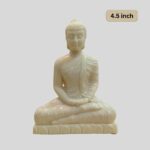 Resin Lord Buddha Statue 11.5cm Cream Color - Car, Van Dashboard & Religious Purposes