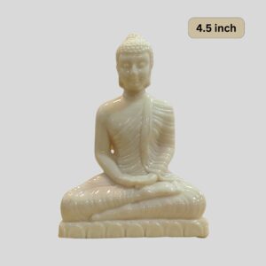 Resin Lord Buddha Statue 11.5cm Cream Color - Car, Van Dashboard & Religious Purposes