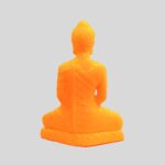 Resin Lord Buddha Statue 4.5inch Orange Color - Car, Van Dashboard & Religious Purposes