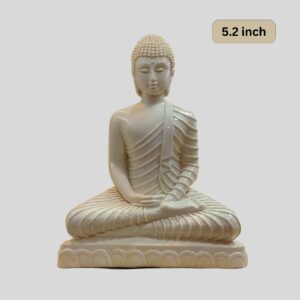 Buddha Statue Pearl Color (Elephant Tusk Color) 5.2 Inch - Glowing Resin