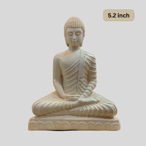Buddha Statue Pearl Color (Elephant Tusk Color) 5.2 Inch - Glowing Resin