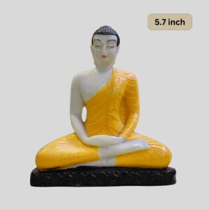 Resin Buddha Statue 14.5cm Painted for Car, Van Dashboard & Religious Purposes