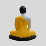 Resin Buddha Statue 12cm Yellow Color Painted for Car, Van Dashboard & Religious Purposes