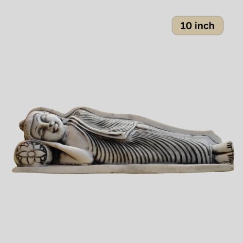 10-Inch Reclining Buddha Statue (Sleeping Buddha) - Black and Gray