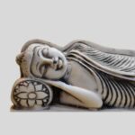 10-Inch Reclining Buddha Statue (Sleeping Buddha) - Black and Gray