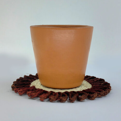 Handmade Natural Coir Altar Mat / Table Mat - Brown and Cream