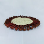 Handmade Natural Coir Altar Mat / Table Mat - Brown and Cream