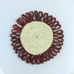 Handmade Natural Coir Altar Mat / Table Mat - Brown and Cream