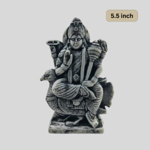 Vishnu Statue 5.5 Inch Black & Gray Granite - The Preserver of the Universe