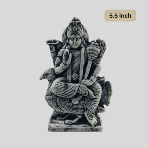 Vishnu Statue 5.5 Inch Black & Gray Granite - The Preserver of the Universe
