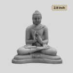 Vitarka Mudra Buddha Statue 2.9 Inch - Black and Gray