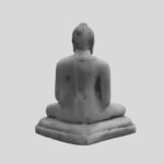 Vitarka Mudra Buddha Statue 2.9 Inch - Black and Gray