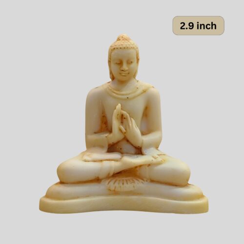 Vitarka Mudra Buddha Statue 2.9 Inch - Yellow and Brown