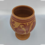 Engraved Natural Clay Water Cup (4.7" x 4") for Buddha Statues or Other Home Decoration
